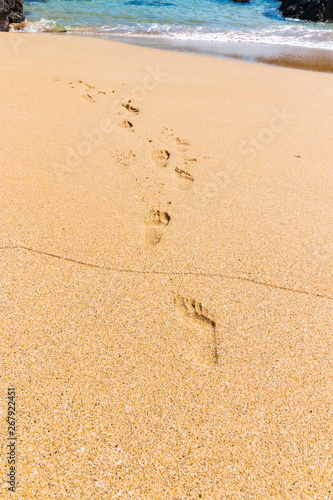 砂浜の足跡 鹿児島県奄美大島手広海岸 Stock Photo Adobe Stock