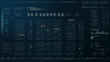 © Kittiphat - Futuristic source code digital data telemetry motion graphic display screen with user interface display for digital background computer desktop display screen