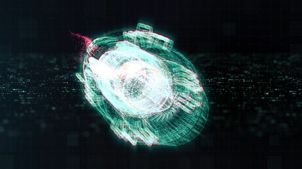 Wall Mural - advance motion graphic futuristic user interface head up display screen with holographic electromagn