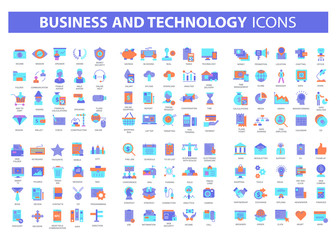 Wall Mural - set vector icons with elements for mobile concepts and web apps. business and marketing, programming