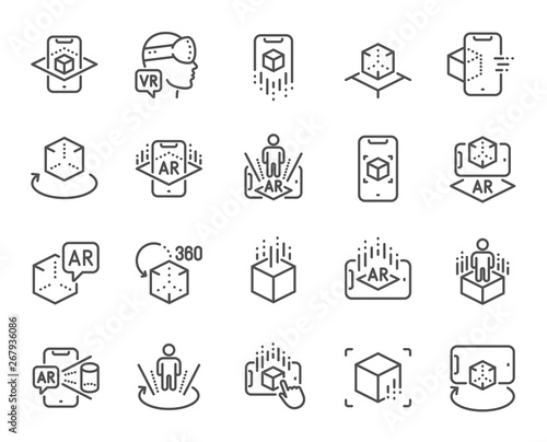 Fotografía Augmented reality line icons