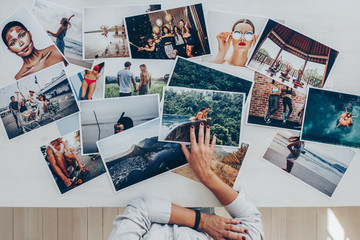 photographer selecting best photos