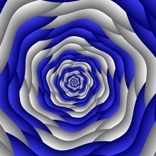Swirl Abstract Fractal Flower, Blue, White. Geometric Mosaic Pattern. Great For Tapestry, Carpet, Blanket, Bedspread, Fabric, Ceramic Tiles, Stained Glass Window,