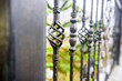 wrought iron fence close up 
