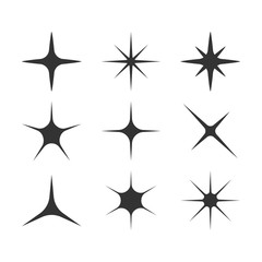 Wall Mural - Sparkle, star icon set. Vector illustration, flat design.