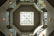Abstract glass ceiling design and detail. Interior design and detail. Detailed glass roof interior design. 