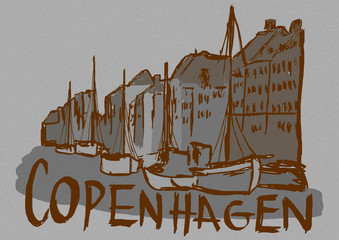 Wall Mural - Copenhagen capital city vintage