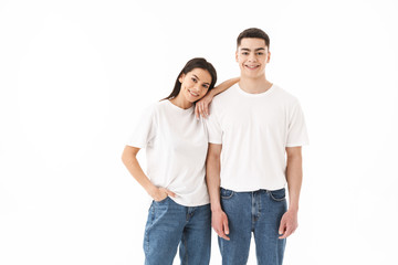 Sticker - Portrait of a young casual wear couple standing