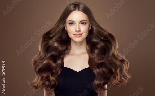 Beauty Girl With Long And Shiny Wavy Hair Beautiful Woman Model