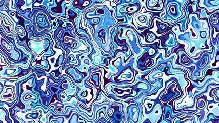 Poster - Moving random wavy texture. Psychedelic animated background. Looping footage.
