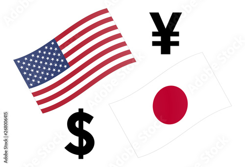 Usdjpy Forex Currency Pair Vector Illustration American And - 