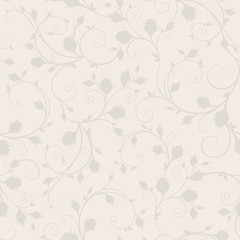 Wall Mural - vector seamless beige floral pattern.