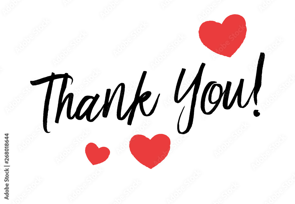 Thank You - red hearts greeting card Stock Vector | Adobe Stock display picture 2