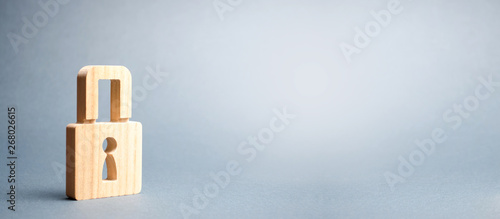 Fotografía A padlock on a gray background
