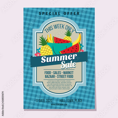 summer sales flat style market theme © oncombuntung