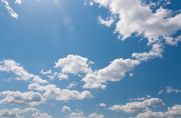 Wall Mural - Beautiful sky with sun rays and blick. Professional shoot, no birds.