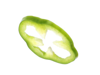 Cut fresh bell pepper on white background