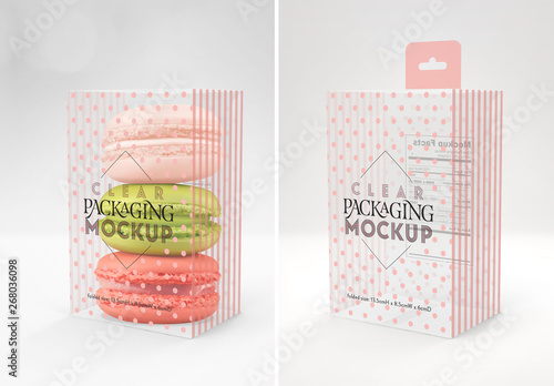Download Clear Box With Foldable Hang Tab Mockup Stock Template Adobe Stock