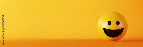 Fotografía Happy and laughing emoticons 3d rendering background, social media and communica