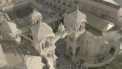 Wall Mural - Vrindavan, ISKCON temple. India, 4k aerial ungraded