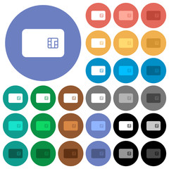 Poster - Chip card round flat multi colored icons