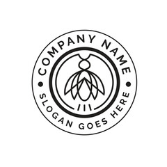 Wall Mural - insect cicada pest emblem badge logo design