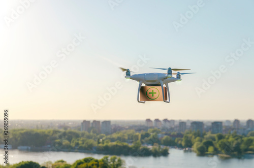 Drone delivers medical equipment, medicine delivery via drone