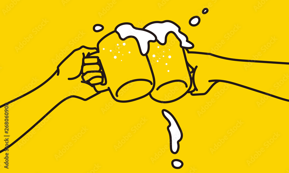 ジョッキビールの乾杯シーンのシンプルなイラスト Alcohol Poster Alcoh Mapo ジョッキビールの乾杯シーンのシンプルなイラスト Alcohol Poster Alcoh Mapo