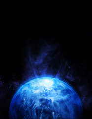 Wall Mural - space nebula and planet earth illustration, for use with projects on science, research, and educatio