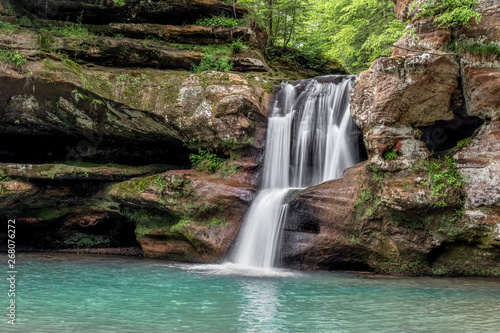 sandstone-cascade-in-the-hocking-hills-upper-falls-at-old-man-s-cave-is-a-beautiful-waterfall-that-cascades-over-a-sandstone-cliff-in-hocking-hills-state-park-ohio