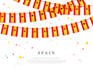 Wall Mural - Garland of spanish flags. October 12 - Independence Day of Spain.