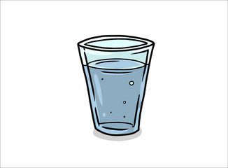 glass of water / cartoon vector and illustration, hand drawn style, isolated on white background.