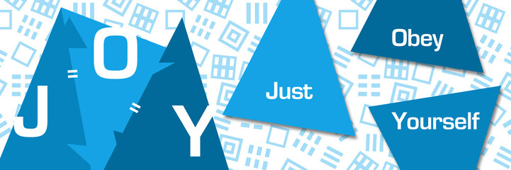 Sticker - JOY - Just Obey Yourself Blue Triangle Horizontal 