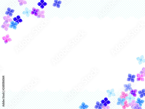 色とりどりの紫陽花の花のイラスト背景 水彩風 Stock Vector Adobe Stock