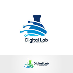 Wall Mural - lab logo designs concept, science and medicine creative symbol, tech logo template