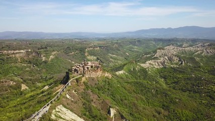 Wall Mural - Aerial view of Civita di Bagnoregio