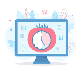 Wall Mural - pomodoro technique illustration