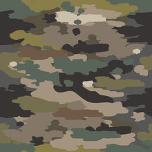 Trendy Camouflage Print With Hand Drawn Effect.
