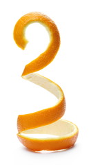 Wall Mural - Orange peel isolated on white background