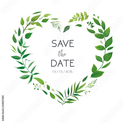 Cuadros en Lienzo Wedding floral invite, invitation card, save the date design