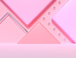 © NARUEDOL - abstract pink geometric shape wall blank floor colorful scene 3d rendering