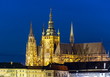 St. Vitus Cathedral in Prague Castle at night, Czech Republic