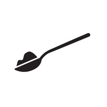 Black Spoon Icon- Vector Illustration