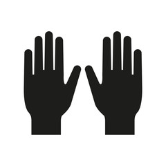 Human hands icon. Simple flat vector illustration.