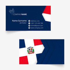 Wall Mural - Dominican Republic Flag Business Card, standard size (90x50 mm) business card template.