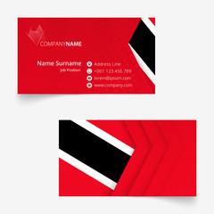 Wall Mural - Trinidad and Tobago Flag Business Card, standard size (90x50 mm) business card template.