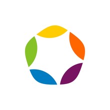 Colorful Pentagon Star Pattern Logo Template