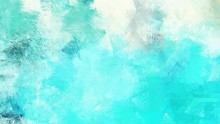 Dirty Brush Strokes Background With Aqua Marine, Turquoise And Honeydew Colors. Graphic Can Be Used For Wallpaper, Cards, Poster Or Creative Fasion Design Element