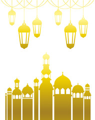 Wall Mural - ramadan kareem mosque building icon