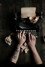 Typing On An Vintage Typewriter